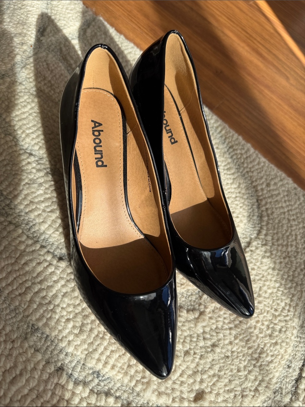 Abound Black Patent Pointed-Toe Heels 7